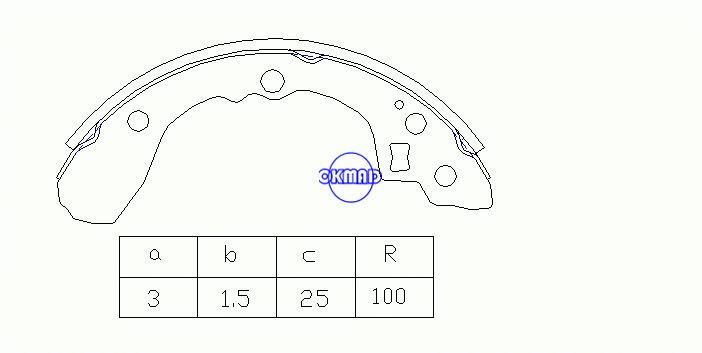 KIA RIO Estate Saloon 드럼 브레이크 슈즈 FMSI:1527-S775 OEM:58315-FDA00 FSB210 MK11177 K3347 K3356 GS8439, OK-BS357